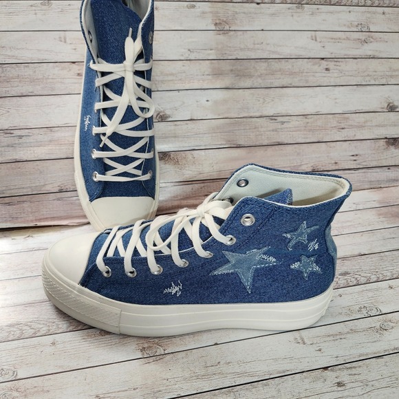 CONVERSE Women's Chuck Taylor All Star Lift Denim Jeans  Ortholite Insole 10.5 - Picture 12 of 16